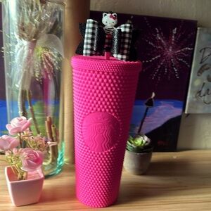 Starbucks Mexico Pink Tinted Studded Cup 2022 Wanda venti